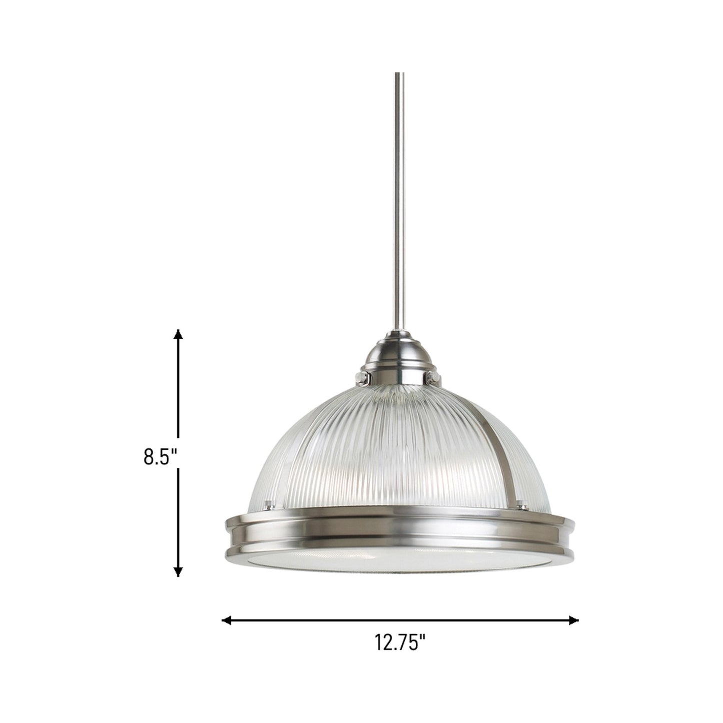 Pratt Street Prismatic Pendant Light - line drawing.