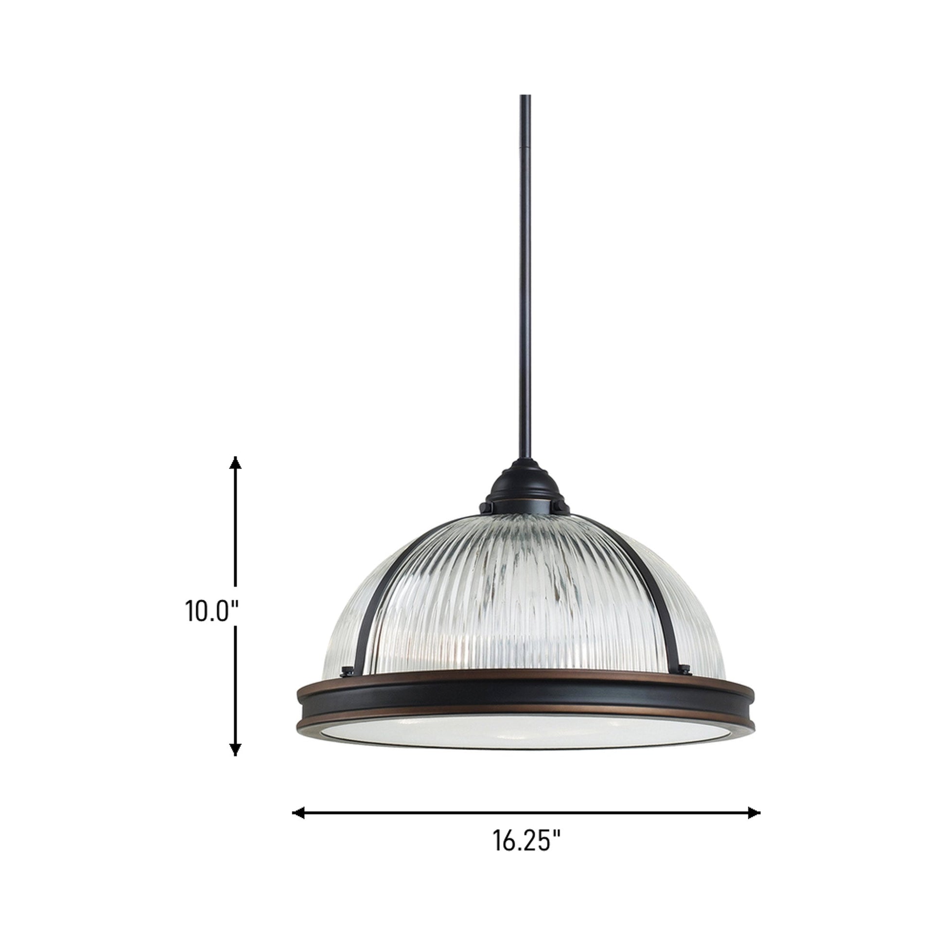 Pratt Street Prismatic Pendant Light - line drawing.