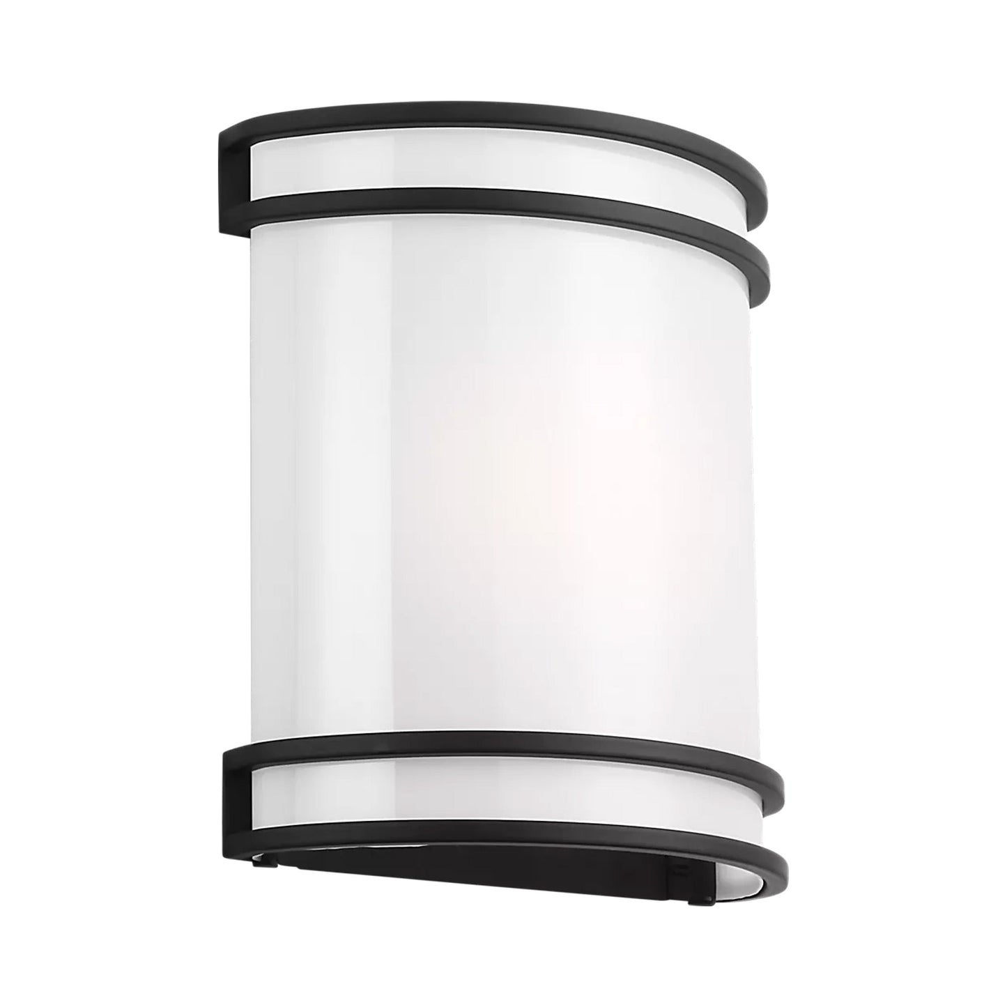 Ravel Outdoor LED Wall Light in Midnight Black.