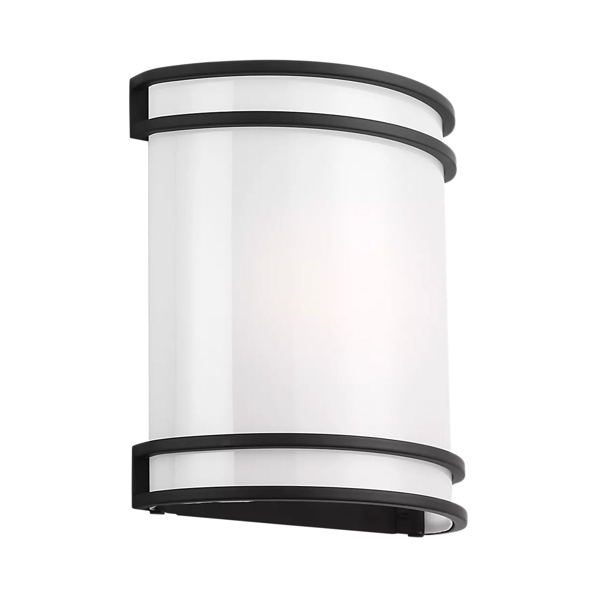 Ravel Outdoor LED Wall Light in Midnight Black.