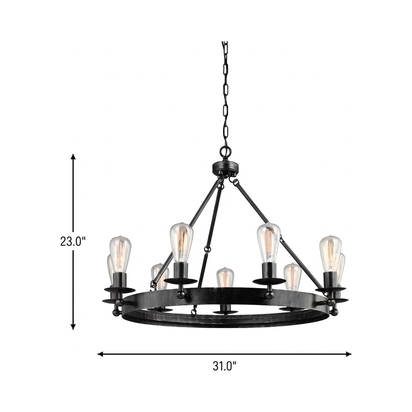 Ravenwood Manor Chandelier - line drawing.