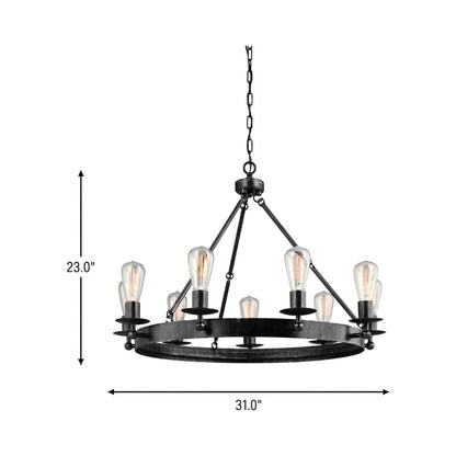 Ravenwood Manor Chandelier - line drawing.