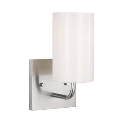 Rhett Bath Wall Light in Brushed Steel.