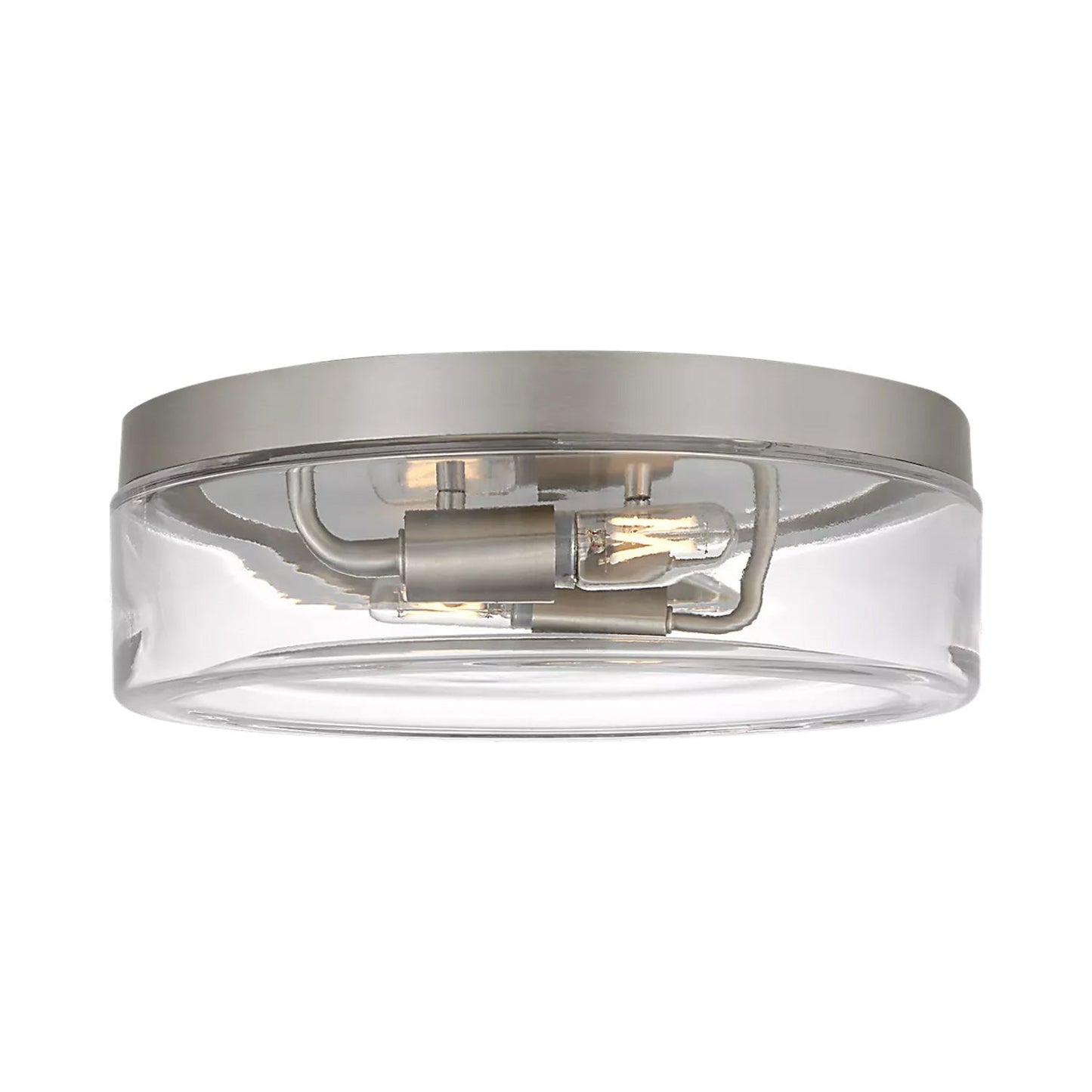 Rhett Flush Mount Ceiling Light in Brushed Nickel.