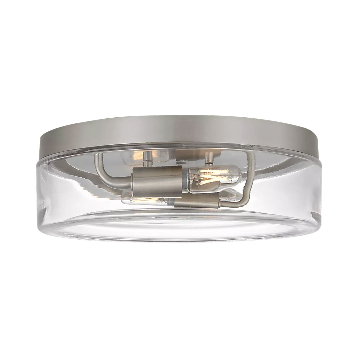 Rhett Flush Mount Ceiling Light in Brushed Nickel.