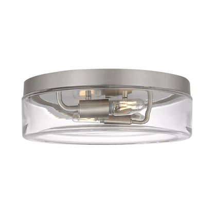 Rhett Flush Mount Ceiling Light in Brushed Nickel.