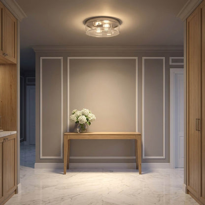 Rhett Flush Mount Ceiling Light in bathroom.