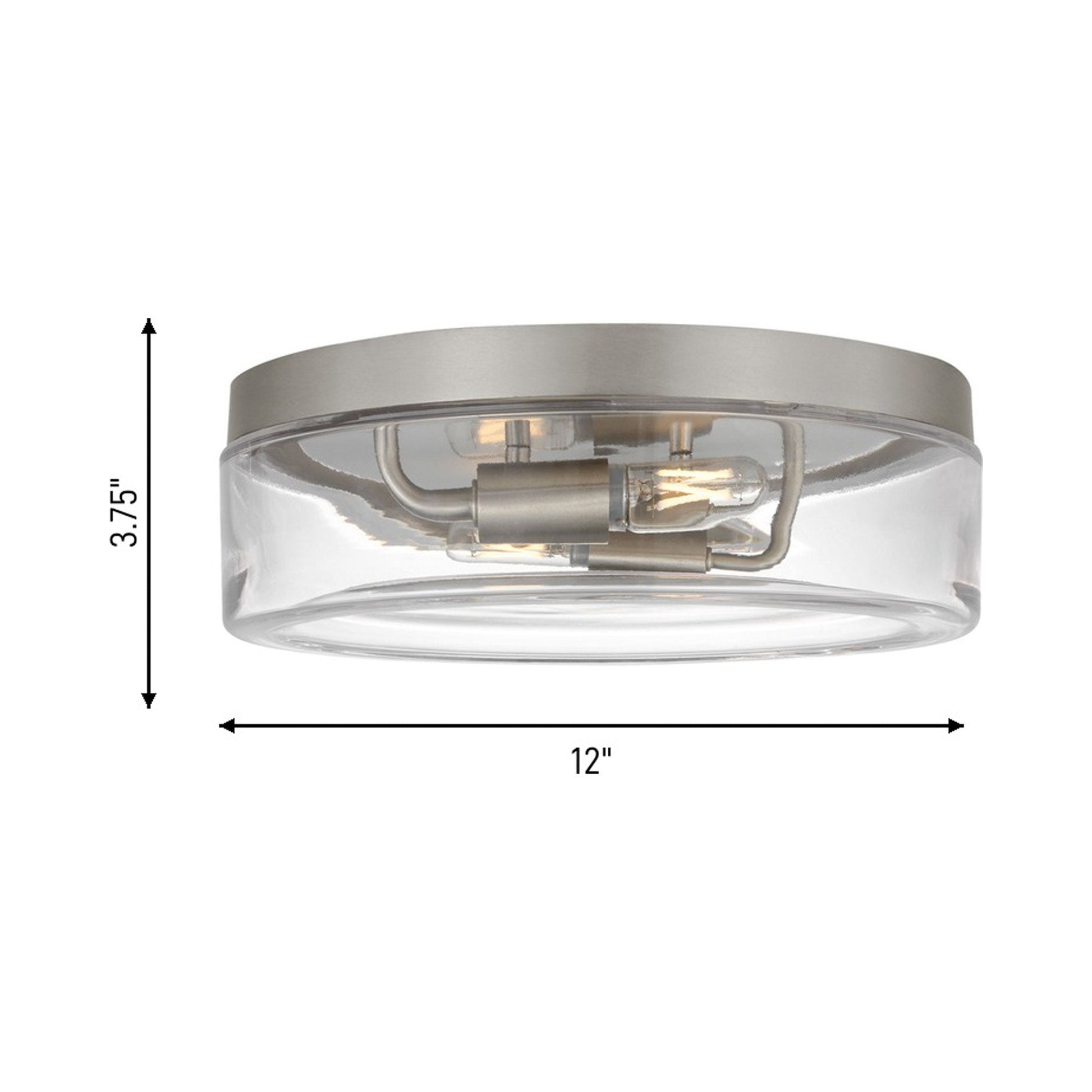 Rhett Flush Mount Ceiling Light - line drawing.