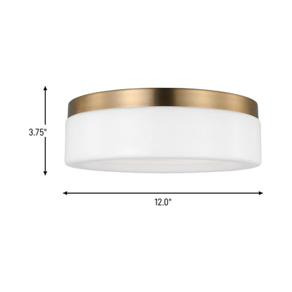 Rhett LED Flush Mount Ceiling Light - line drawing.