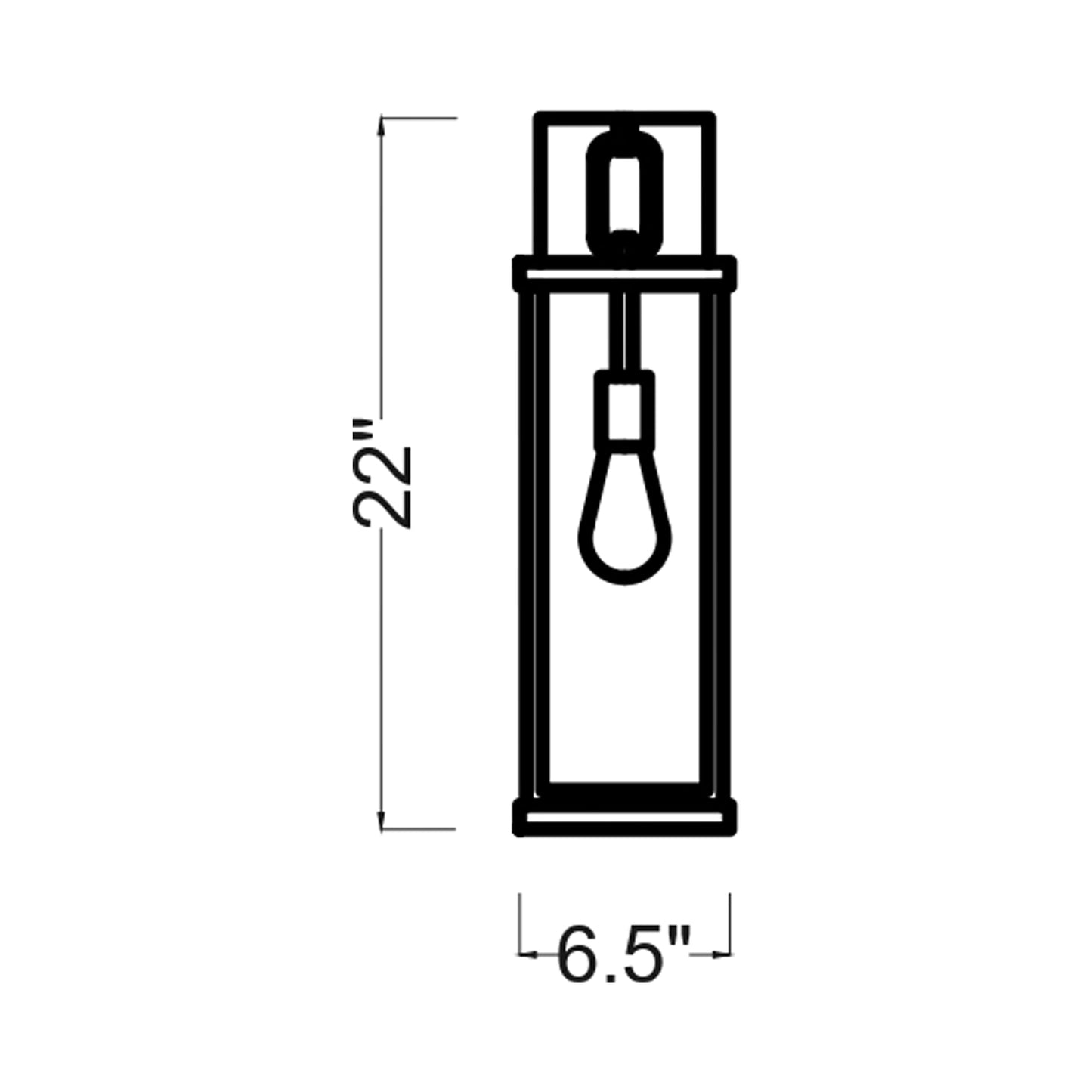 Rox Outdoor Wall Light - line drawing.