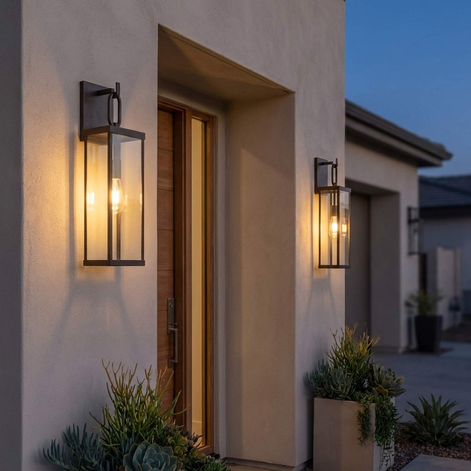 Rox Outdoor Wall Light in Outside Area.