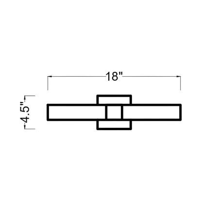 Sarco LED Bath Vanity Light - line drawing.