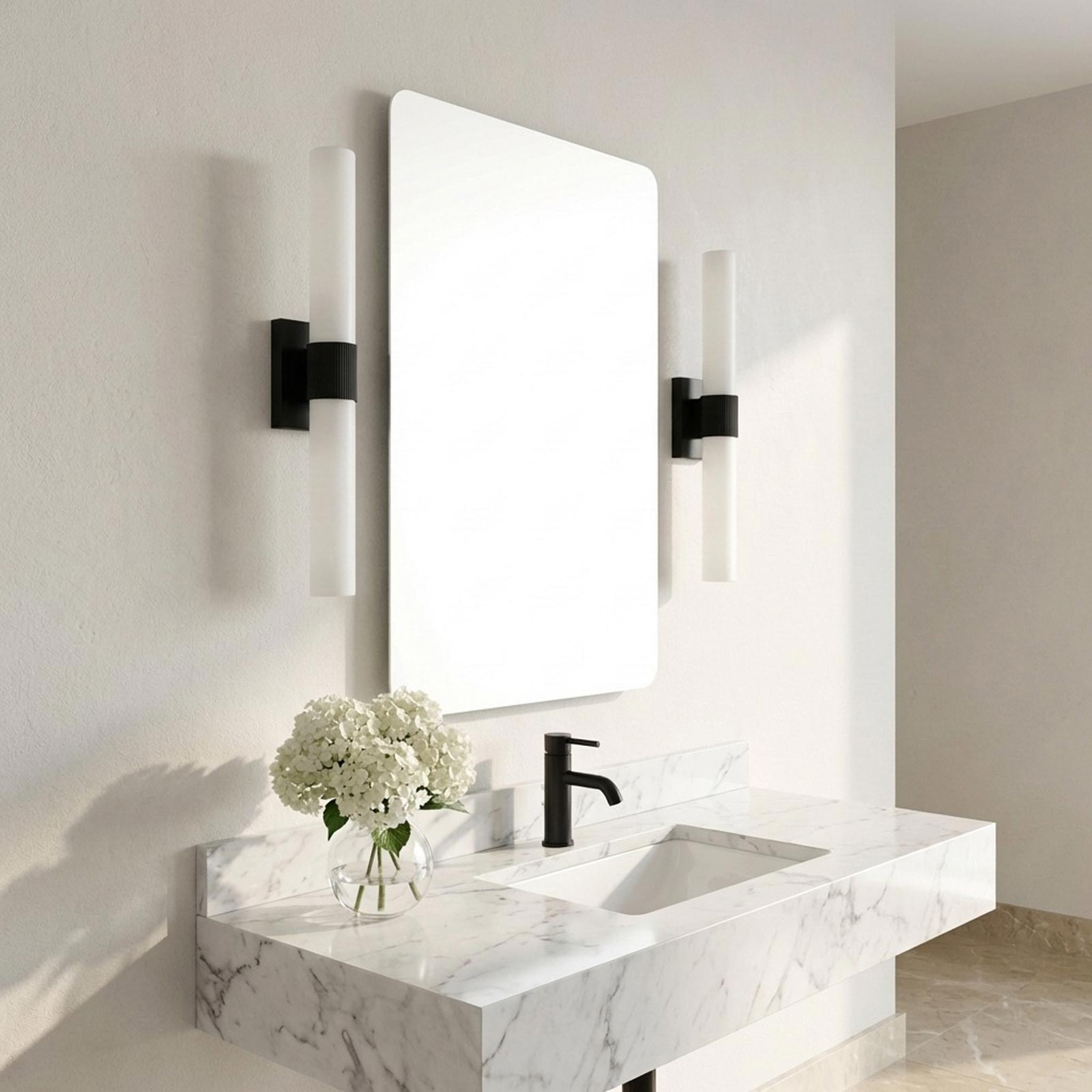 Sarco LED Bath Vanity Light in bathroom.