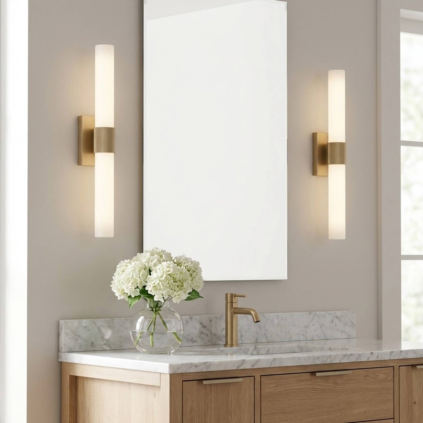 Sarco LED Bath Vanity Light in bathroom.