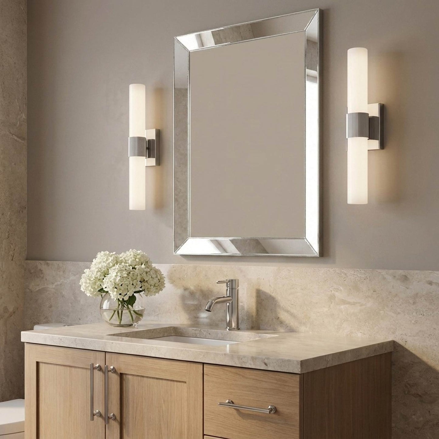 Sarco LED Bath Vanity Light in bathroom.
