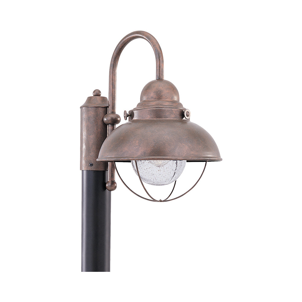 Sebring Outdoor Post Light in Weathered Copper.