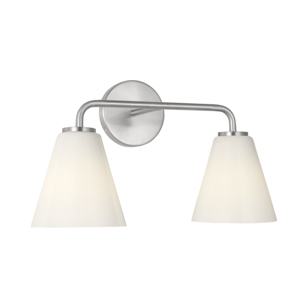 Senda Bath Vanity Light in Brushed Nickel/Milk Glass (2-Light).