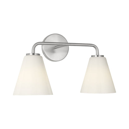 Senda Bath Vanity Light in Brushed Nickel/Milk Glass (2-Light).