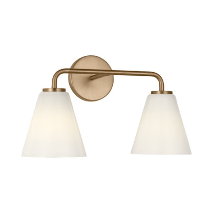 Senda Bath Vanity Light in Satin Brass/Milk Glass (2-Light).