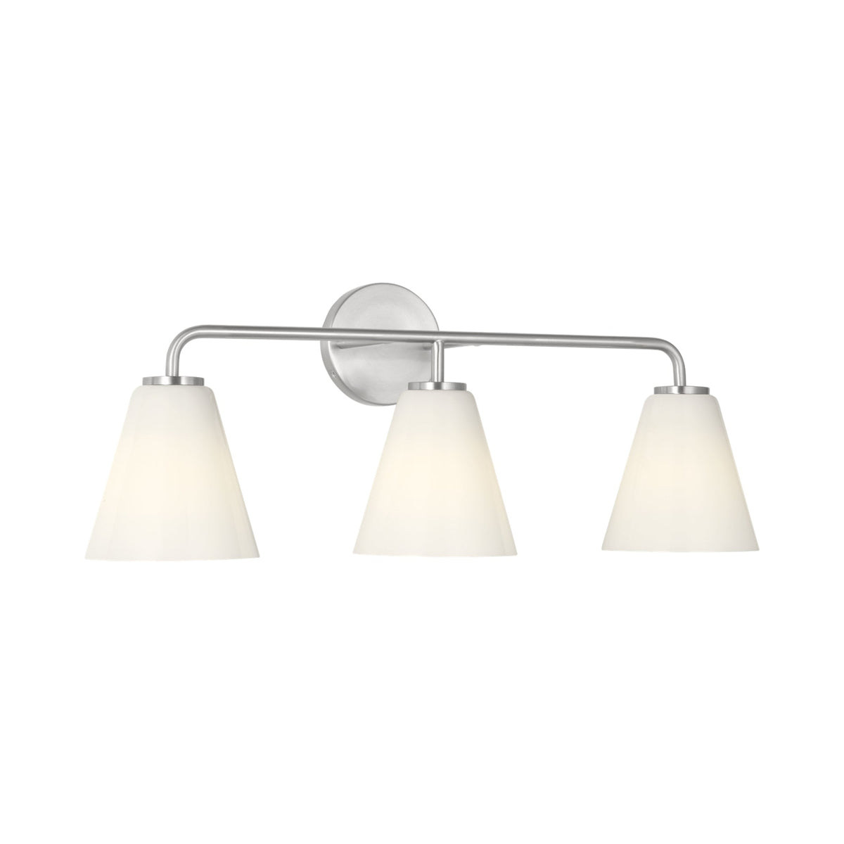 Senda Bath Vanity Light in Brushed Nickel/Milk Glass (3-Light).