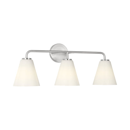 Senda Bath Vanity Light in Brushed Nickel/Milk Glass (3-Light).