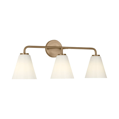 Senda Bath Vanity Light in Satin Brass/Milk Glass (3-Light).