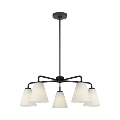 Senda Chandelier in Midnight Black/Milk Glass.