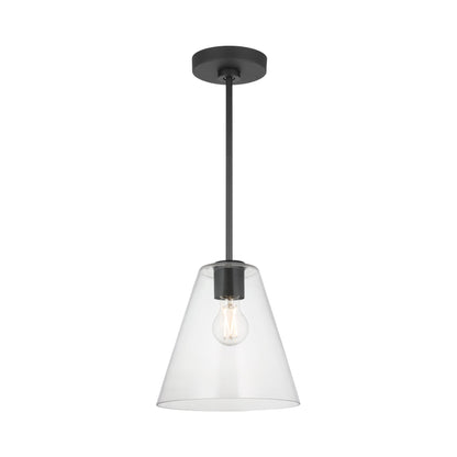 Senda Pendant Light in Midnight Black/Clear Glass.