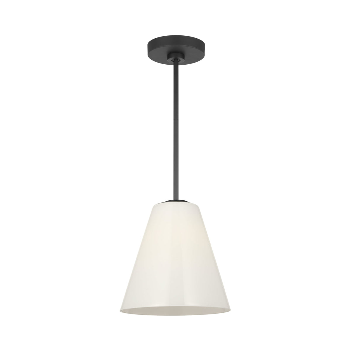 Senda Pendant Light in Midnight Black/Milk Glass.