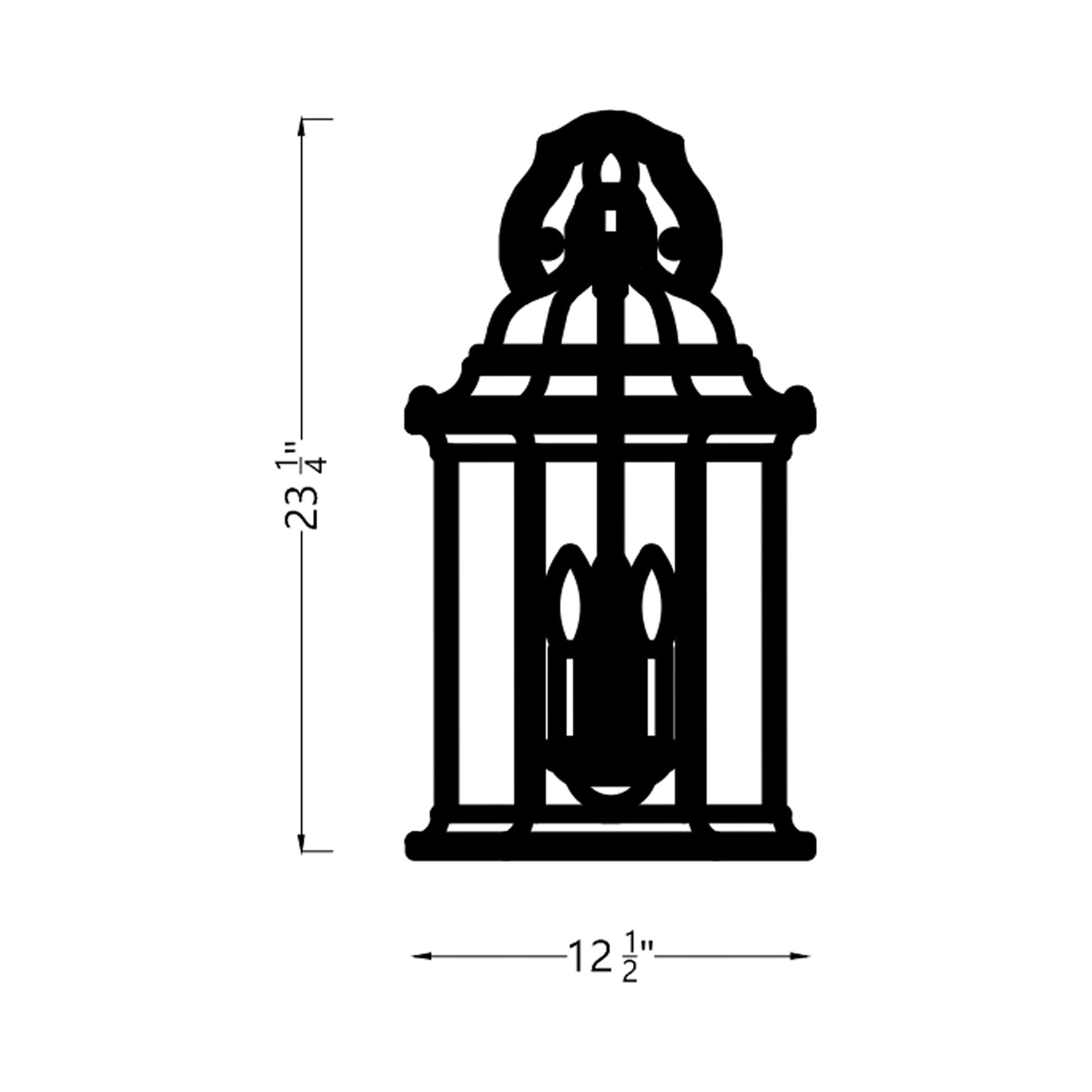 Sevier Outdoor Downlight Wall Light - line drawing.
