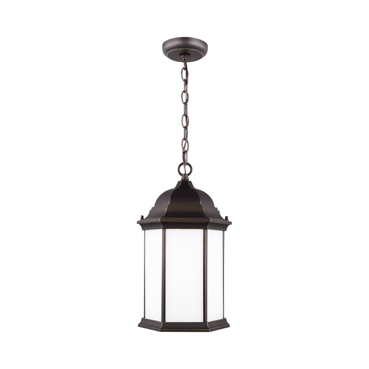 Sevier Outdoor Pendant Light in Antique Bronze/Satin Etched.