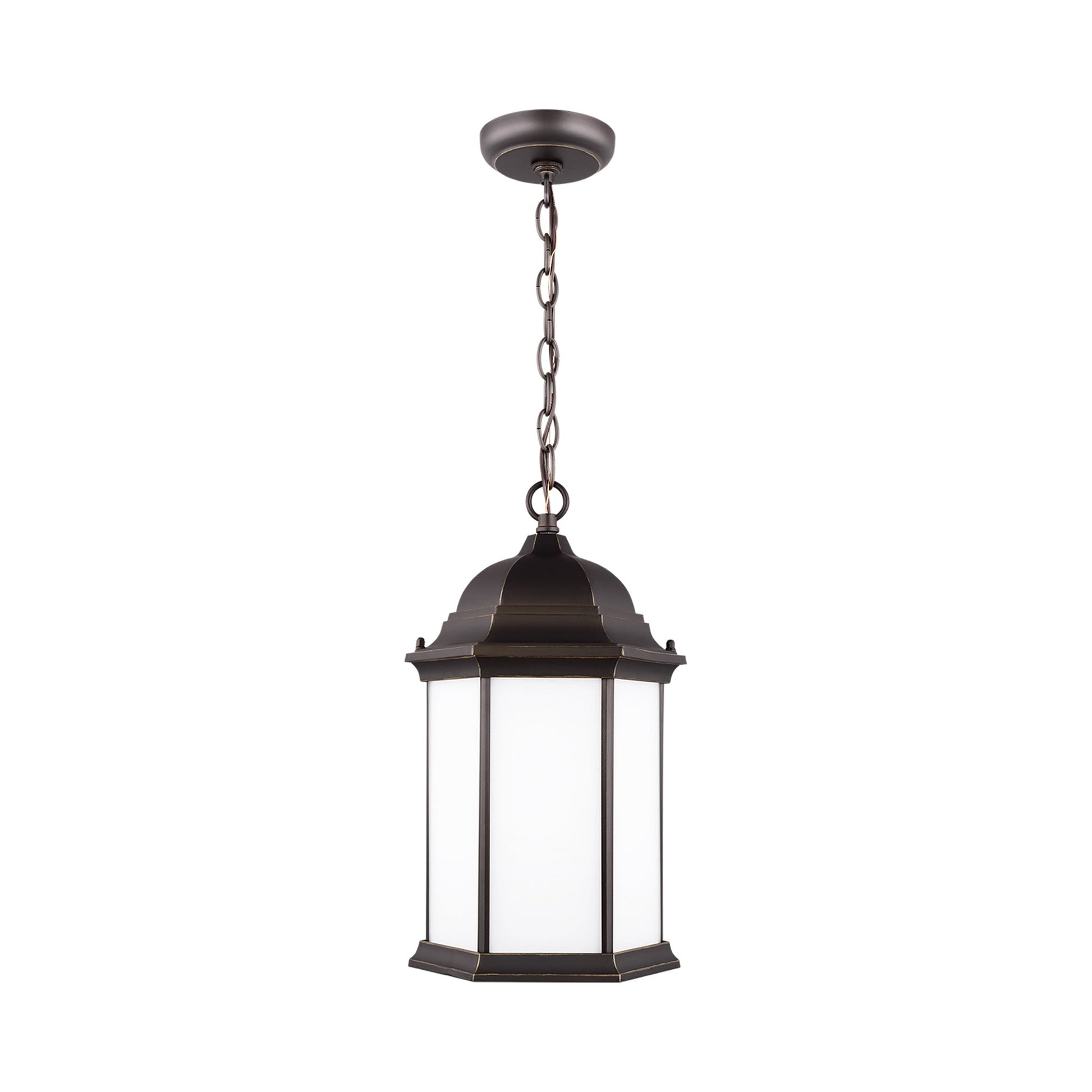 Sevier Outdoor Pendant Light in Antique Bronze/Satin Etched.