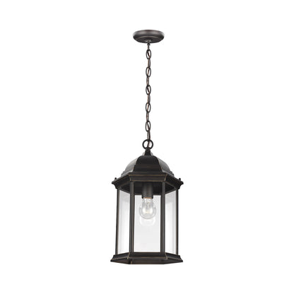 Sevier Outdoor Pendant Light in Antique Bronze/Clear.