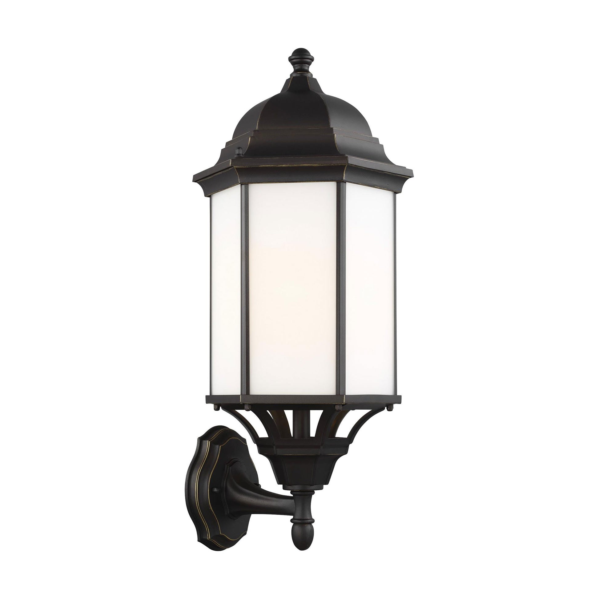 Sevier Outdoor Wall Light in Antique Bronze/Satin Etched (Large).