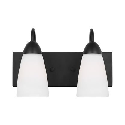 Seville Bath Vanity Light in Midnight Black (2-Light).