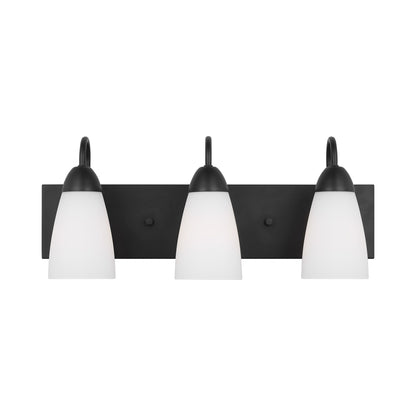 Seville Bath Vanity Light in Midnight Black (3-Light).