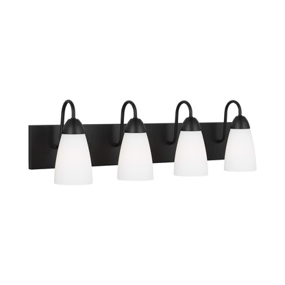 Seville Bath Vanity Light in Midnight Black (4-Light).