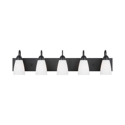 Seville Bath Vanity Light in Midnight Black (5-Light).