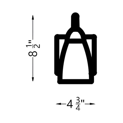 Seville Bath Wall Light - line drawing.