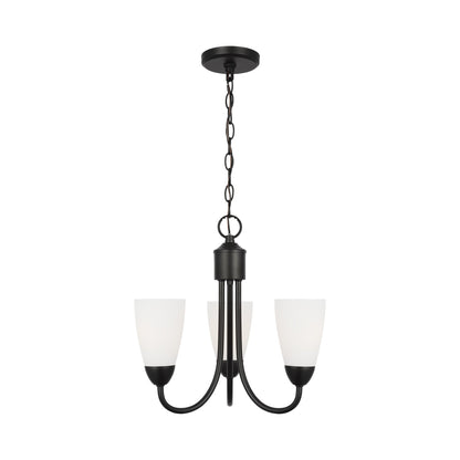 Seville Chandelier in Midnight Black (3-Light/Without Shade).