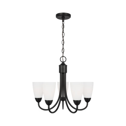 Seville Chandelier in Midnight Black (5-Light/Without Shade).