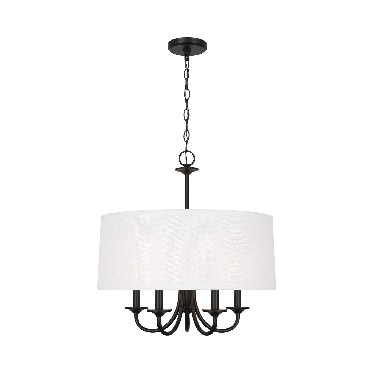 Seville Chandelier in Midnight Black (5-Light/With Shade).