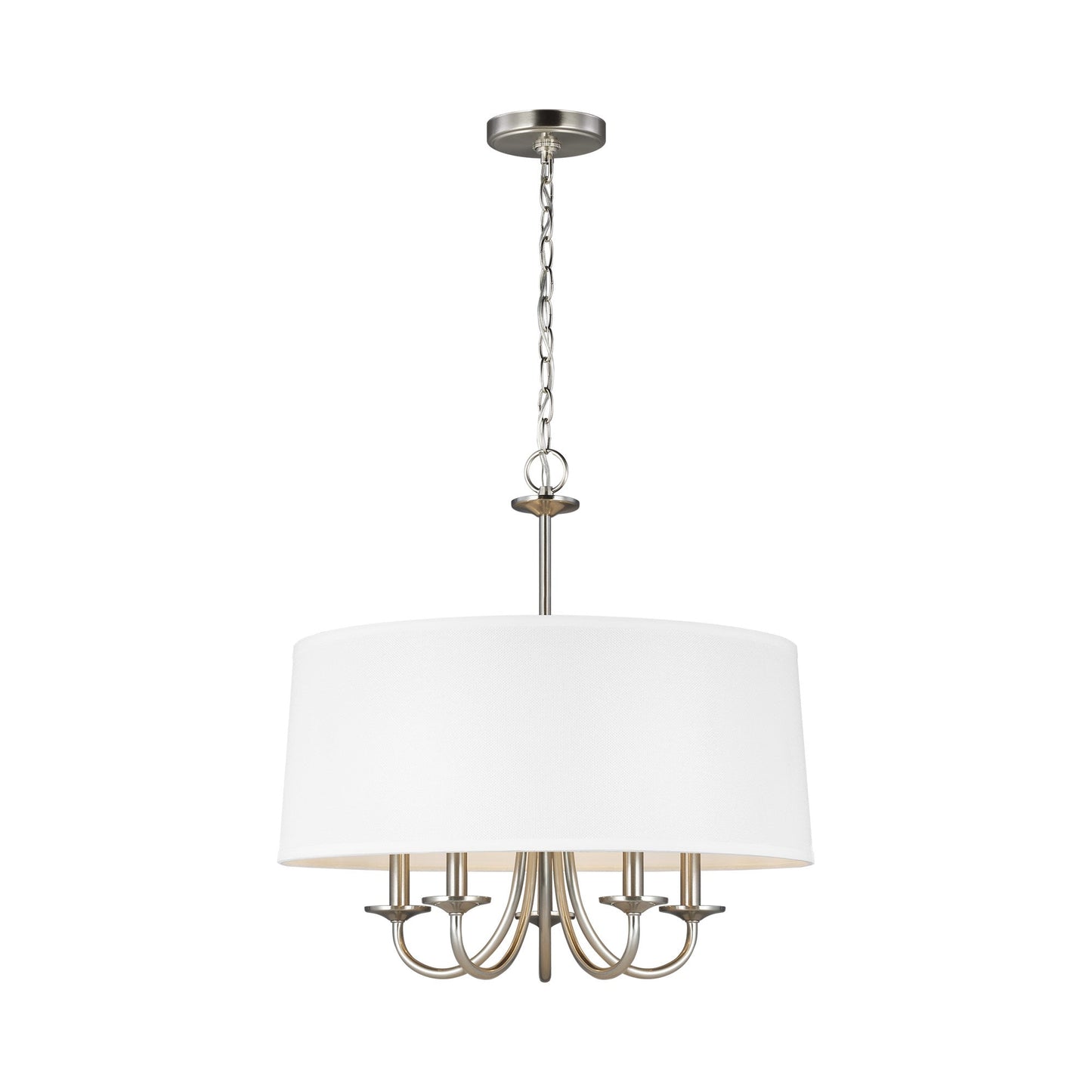 Seville Chandelier in Brushed Nickel (5-Light/With Shade).