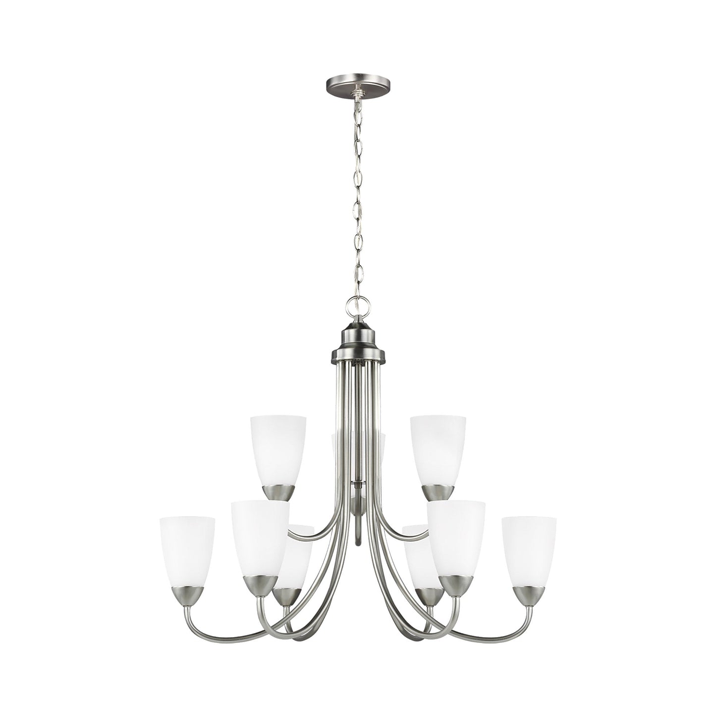 Seville Chandelier in Brushed Nickel (9-Light/Without Shade).