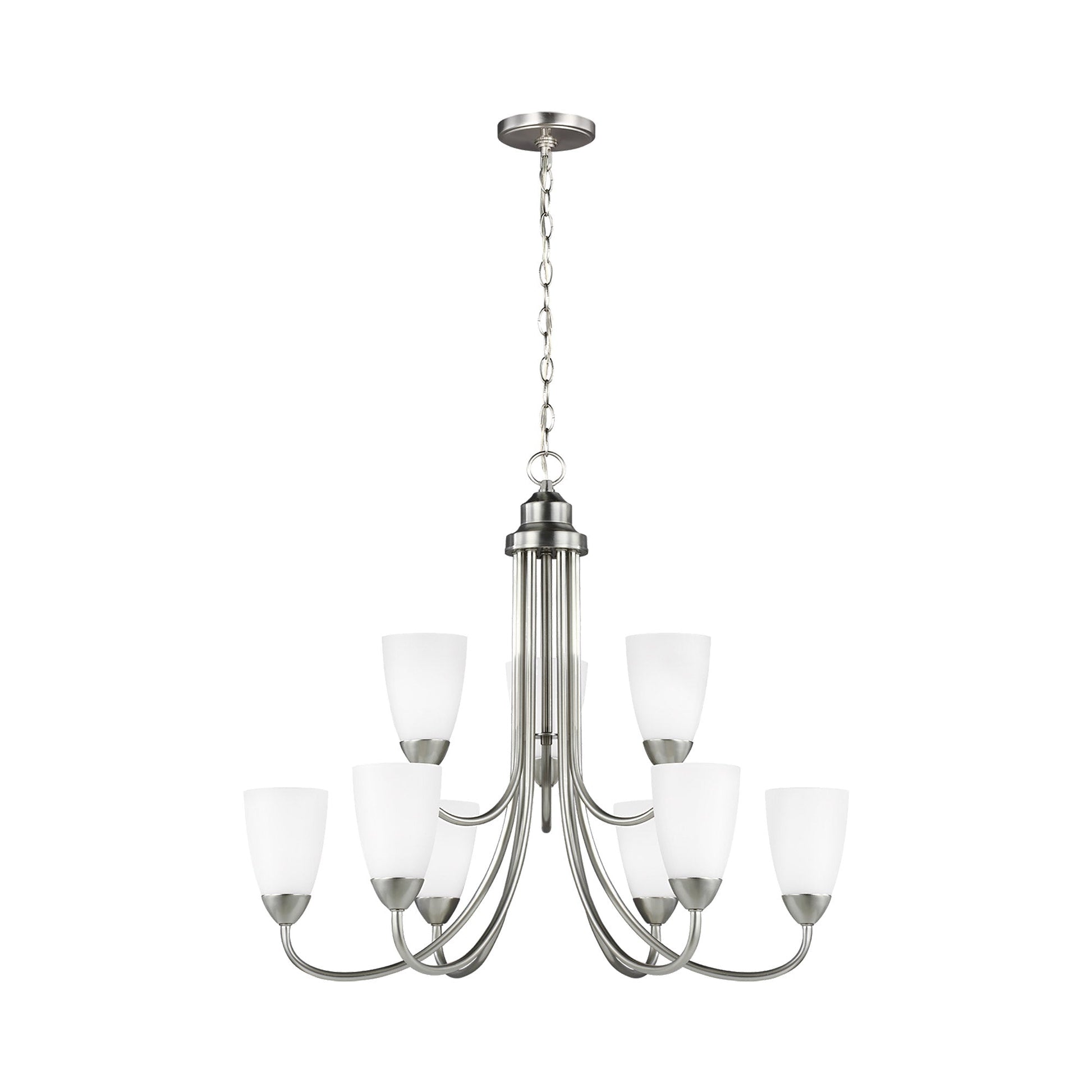 Seville Chandelier in Brushed Nickel (9-Light/Without Shade).