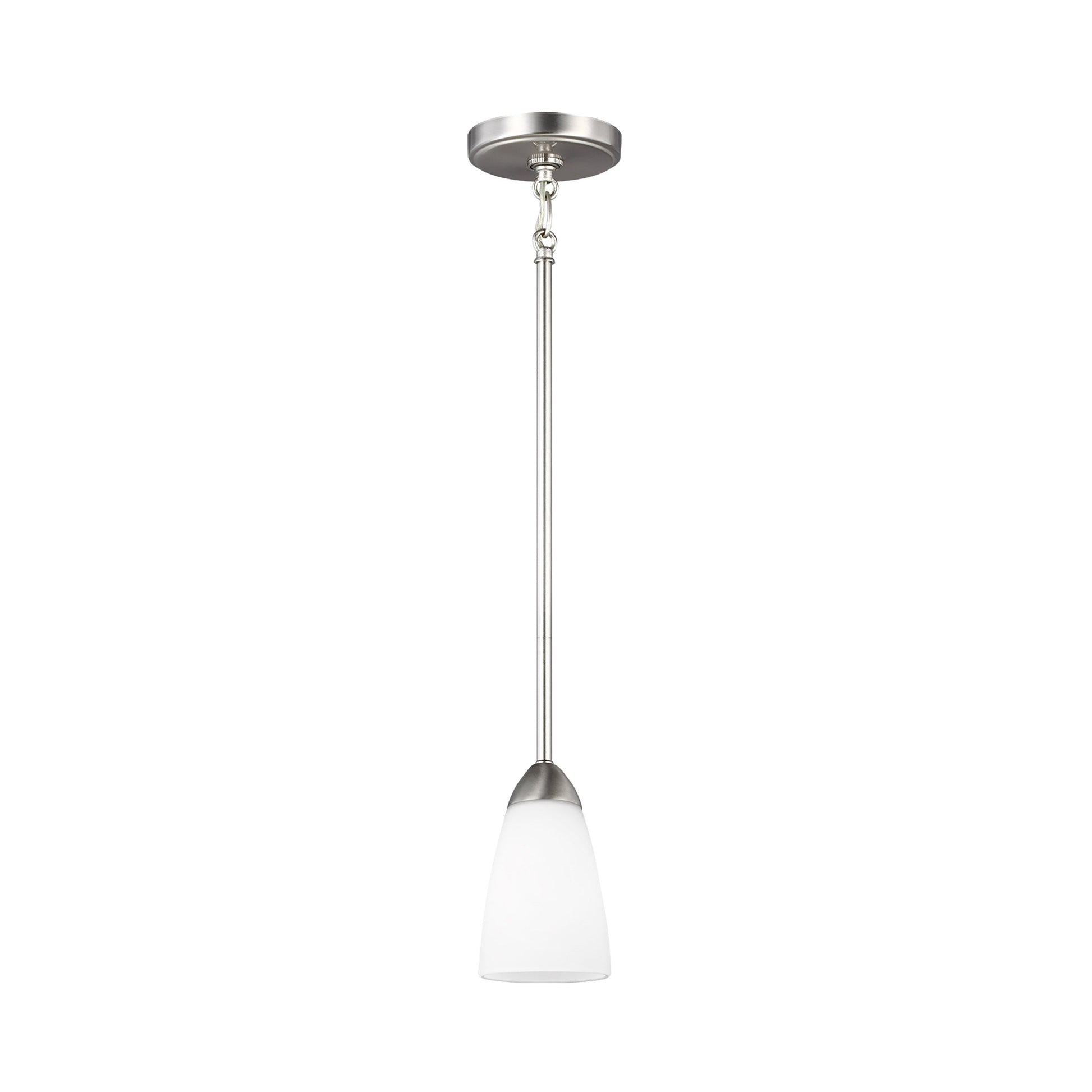 Seville Mini Pendant Light in Brushed Nickel.