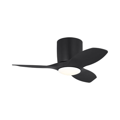 Titus Hugger Outdoor LED Ceiling Fan in Midnight Black (32-Inch).