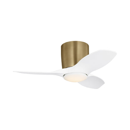 Titus Hugger Outdoor LED Ceiling Fan in Satin Brass (32-Inch).