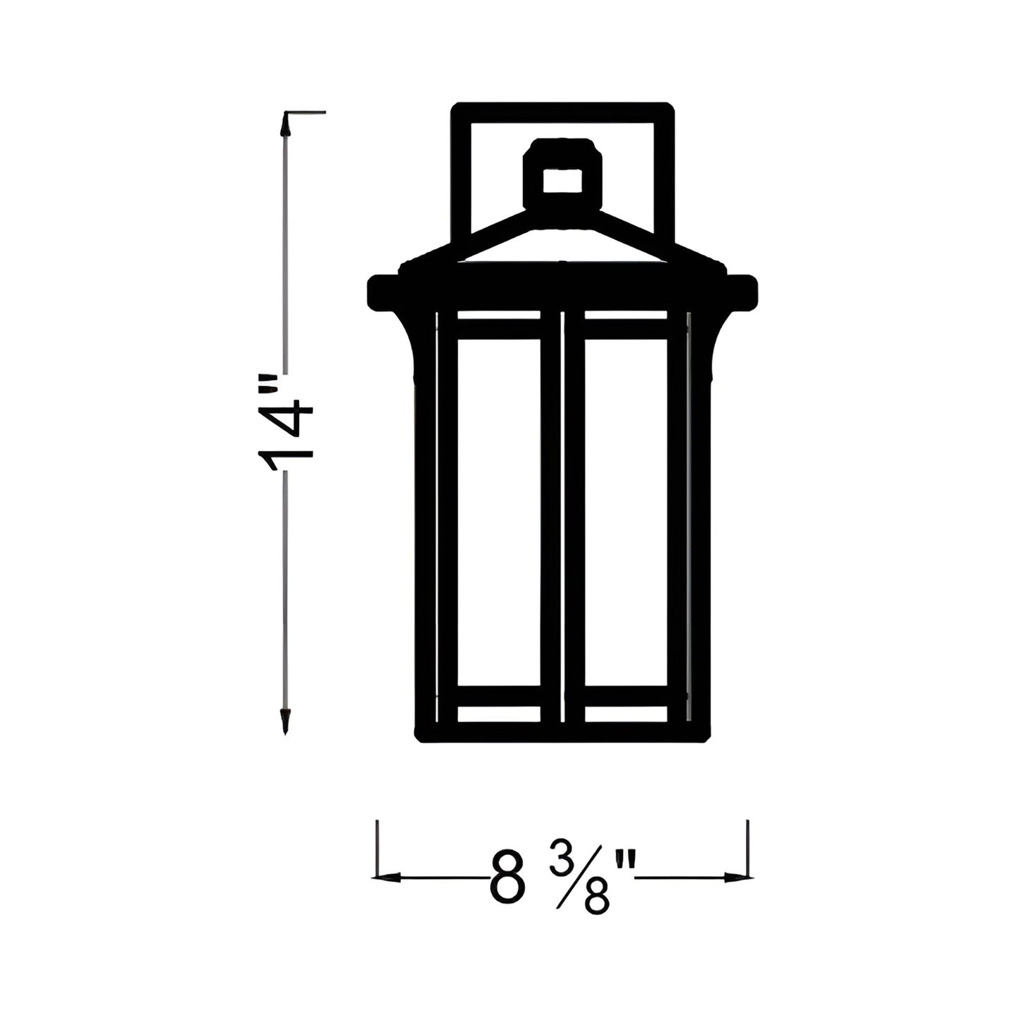 Tomek Outdoor Wall Light - line drawing.