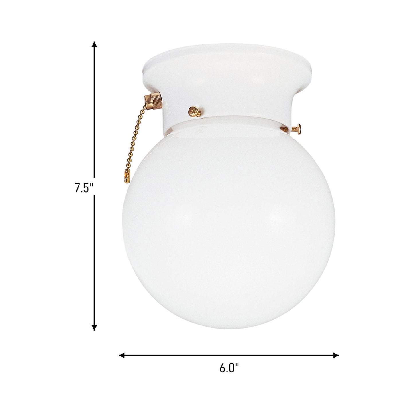 Tomkin Flush Mount Ceiling Light - line drawing.